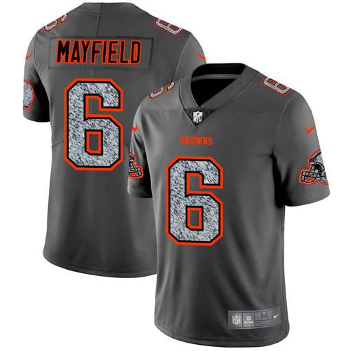 Men Cleveland Browns #6 Mayfield Nike Teams Gray Fashion Static Limited NFL Jerseys